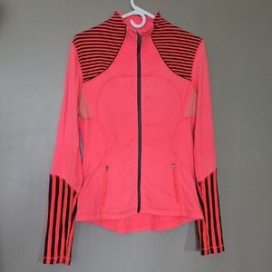 Lululemon Neon Coral Orange Stride Jacket Size 10